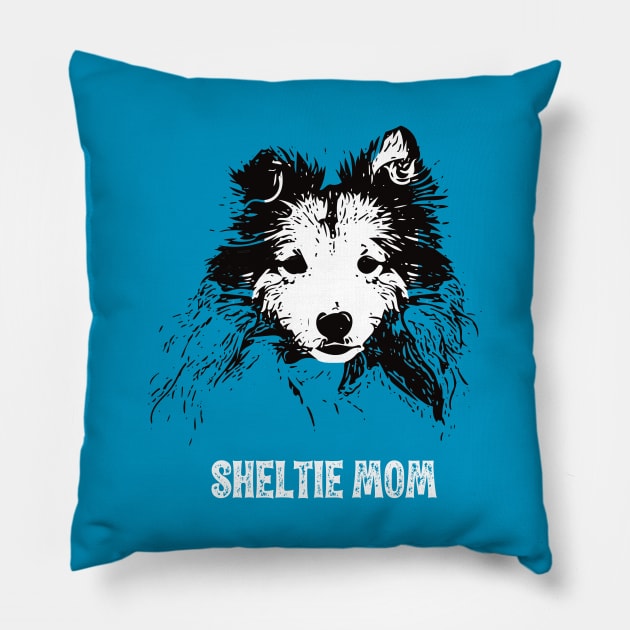 Sheltie Mom Shetland Sheepdog Design Pillow by DoggyStyles