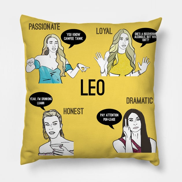 Leo- Bravostology series Pillow by Katsillustration