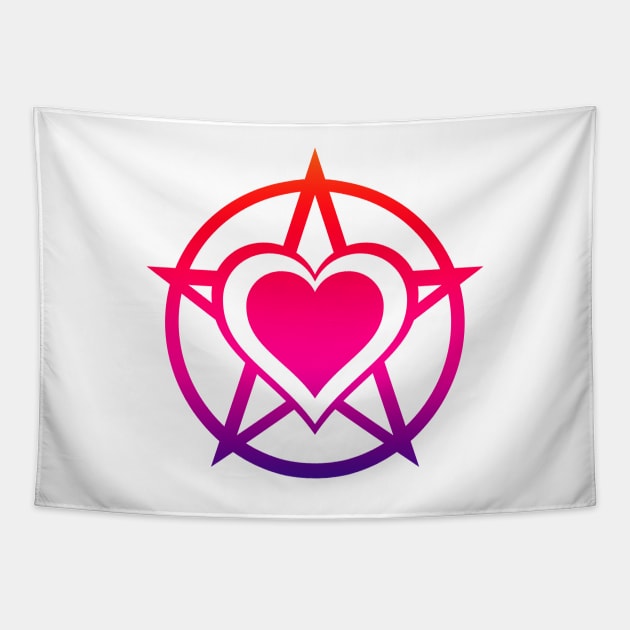 Rainbow Pagan Heart Cheeky Witch® Tapestry by Cheeky Witch