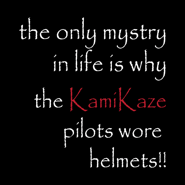 the only mystry in life is why the KamiKaze pilots wore helmets!! by brandseril