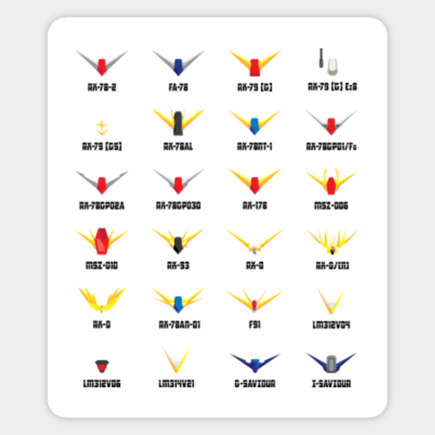 Gundam V Fins (UC) Gundam Sticker TeePublic