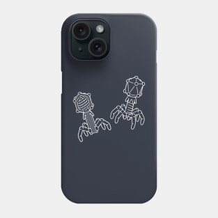 T4 Bacteriophage White Line Drawing Phone Case