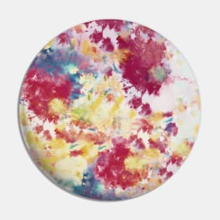 Red, Blue and Yellow Summer Tie Dye Batik Wax Tie Die Print Pin