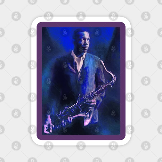 John Coltrane Jazz Legend Magnet by IconsPopArt