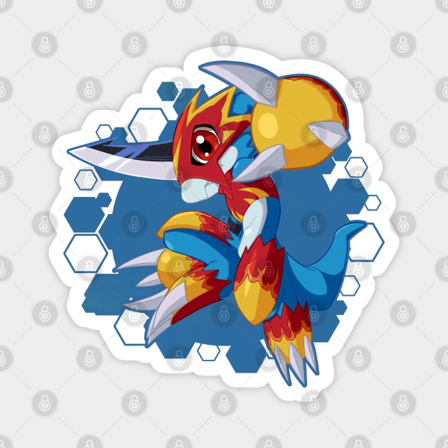 Flamedramon Chibi Magnet by PRPrints