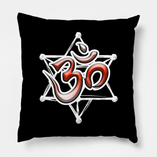 PsyTrance Om Symbol Pillow by T-Shirt Dealer