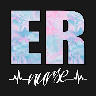 ER Nurse Heartbeat Swirl T-Shirt