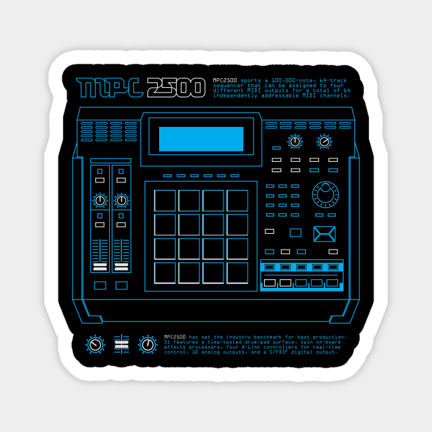 MPC2500 Outline Magnet by Synthshirt