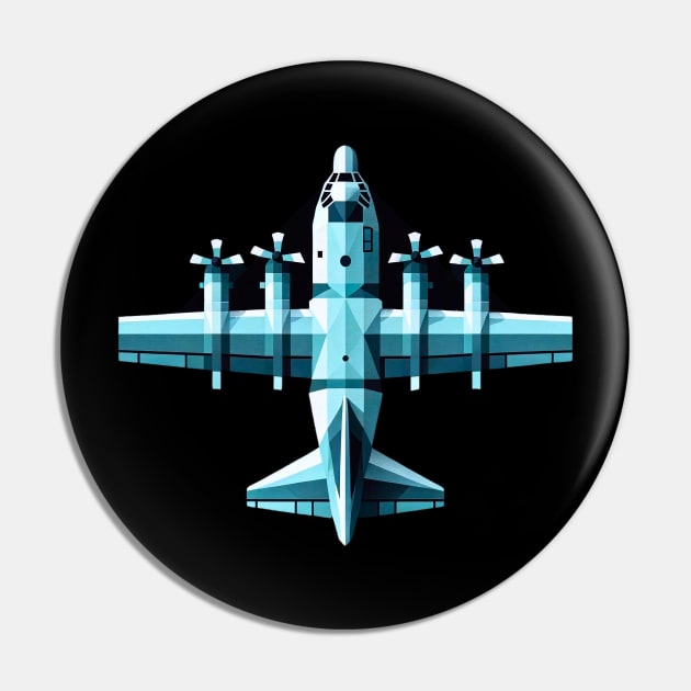 Tactical Transport | Geometric C-130 Hercules Tee Pin by Graphic Wonders Emporium