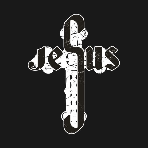Jesus Letters on the Cross Giant Type, Christian Jesus graphic Jesus