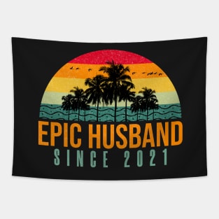 Epic Husband Since 2021 - Funny 1st wedding anniversary gift for him Tapestry