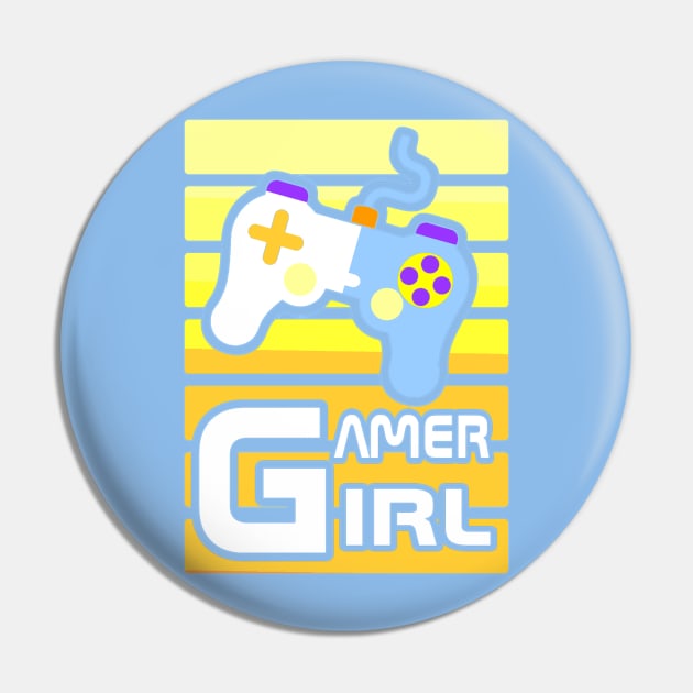 Yellow Gamer Girl Pin by AlondraHanley