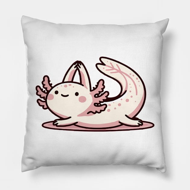 cute axolotl yoga moves Pillow by fikriamrullah