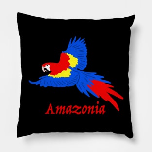 Amazonia Scarlet Macaw Pillow