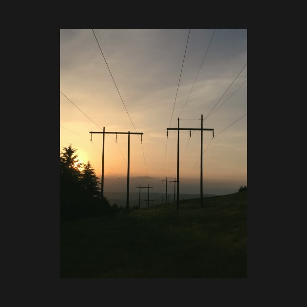 Power-line Silhouette in the Sunset by Steves-Pics