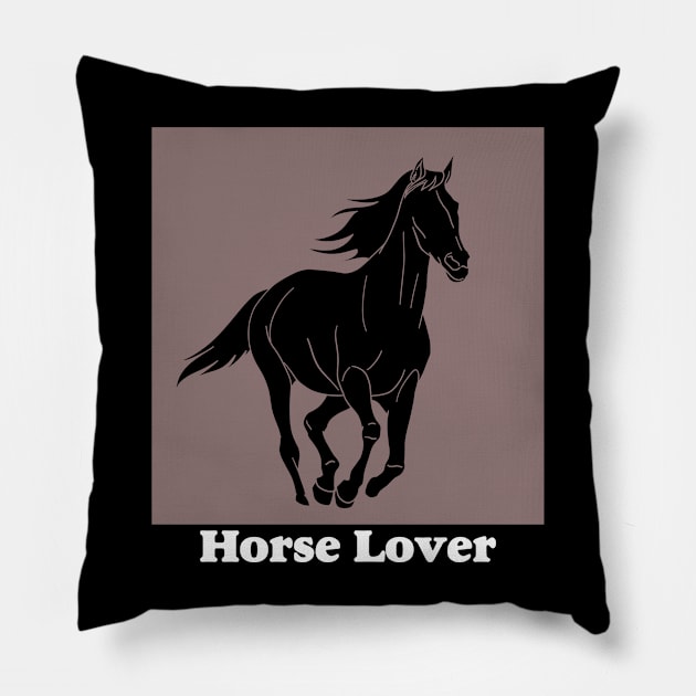 Horse Lover Silhouette Pillow by RKP'sTees