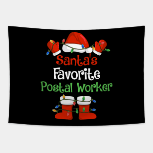 Santa's Favorite Postal Worker Funny Christmas Pajamas Tapestry