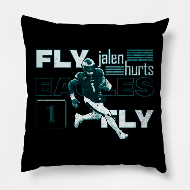 jalen hurts fly eagles fly philadelphia eagles Pillow by nowsadmahi