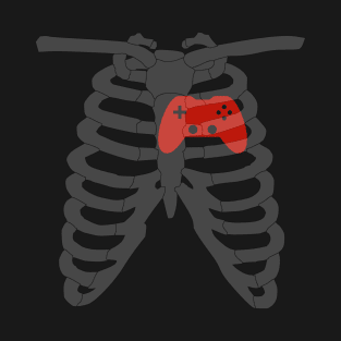 Funny Gamer X-Ray Controller as Heart T-Shirt