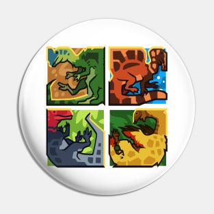 Dinosquares: Theropod Collection Pin