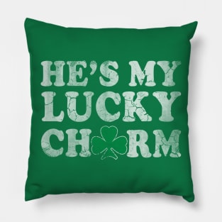 Hes My Lucky Charm Couples St Patricks Day Pillow