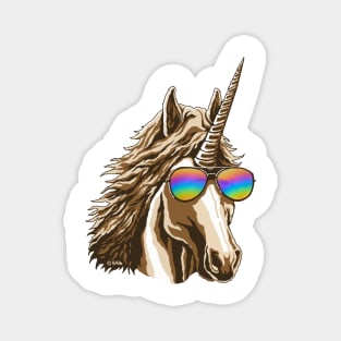Cool Unicorn with rainbow Sunglasses Magnet