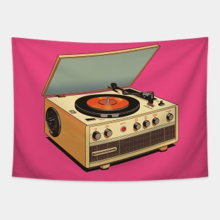 vintage Record Player Tapestry