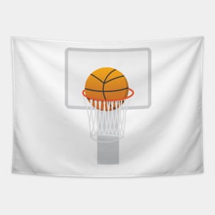 Basketball in basket Tapestry