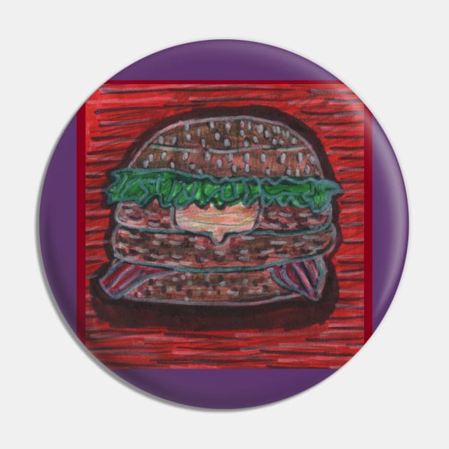 Yummy Hamburger Pin by Mila-Ola_Art