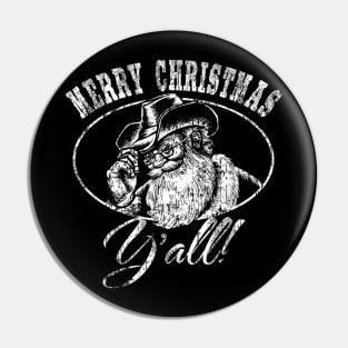 Merry Christmas Y'all Country Cowboy Santa Claus Pin