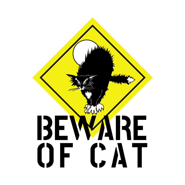 BEWARE OF CAT cool cat owner gift crazy cat warning funny by the619hub