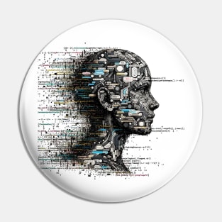 Code Constructed Human: Digital Artistry Pin