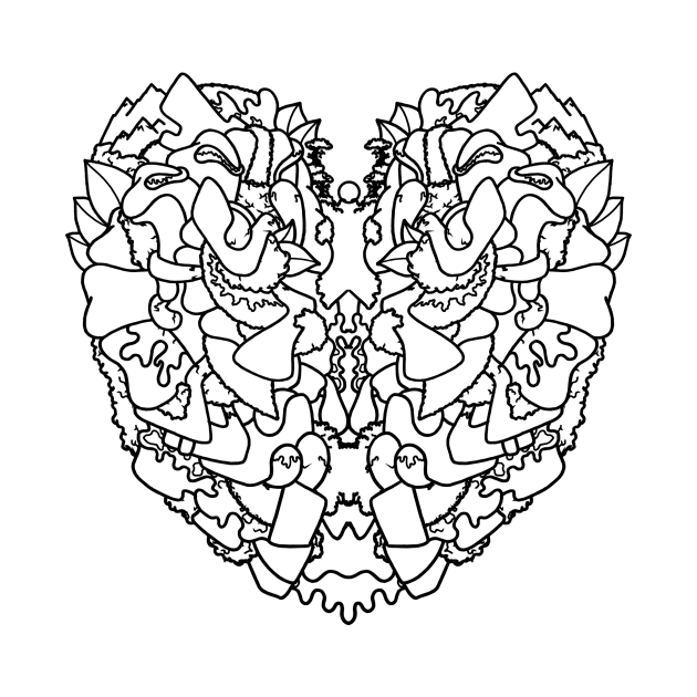 Abstract Design in Shape of a Lung Doodle Art by VANDERVISUALS