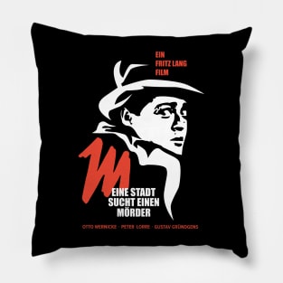 Noir Elegance: M - A City Searches for a Murderer - Peter Lorre Tribute Design Pillow