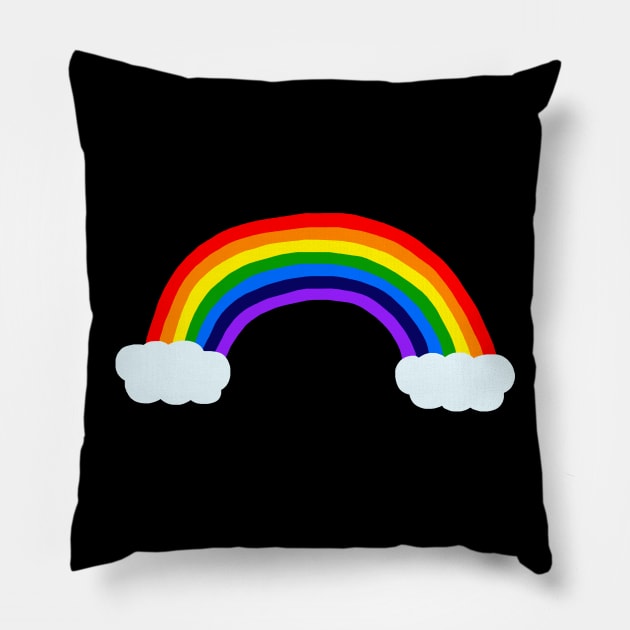 Cartoon Rainbow Pillow by Art by Deborah Camp