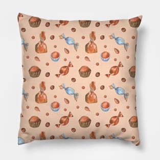 Chocolate candies on orange Pillow