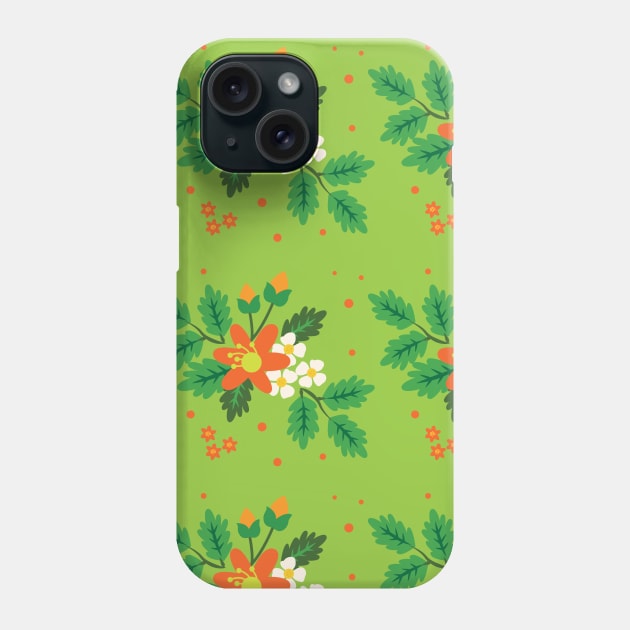 Botanical Floral Flower Pattern Phone Case by nzbworld