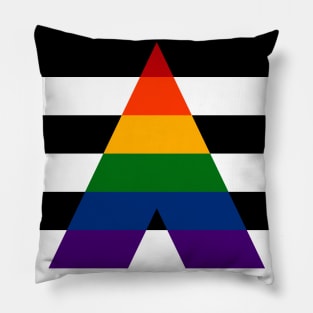 Seamless Repeating LGBT Ally Pride Flag Pattern Pillow