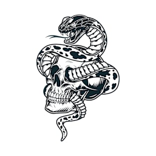 Serpent's Grasp - Skull & Snake Tattoo Art T-Shirt