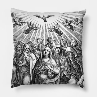 Crowd worships the Holy Spirit the holy Light in the sky Pillow