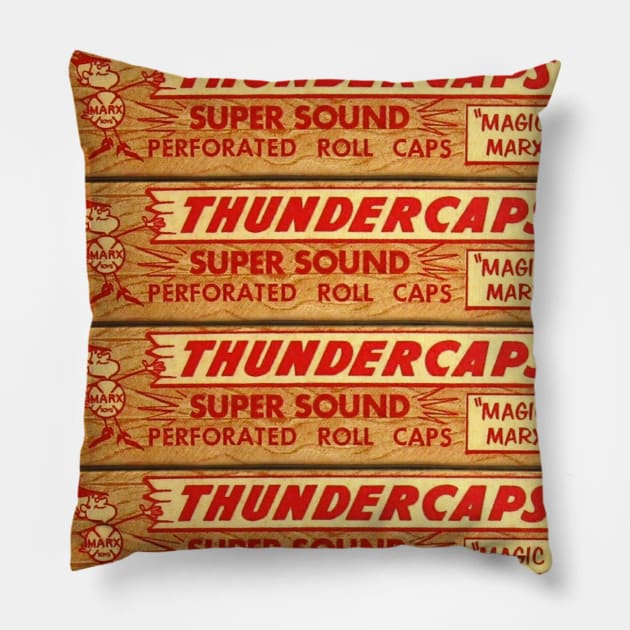 Marx Toys Caps "Thundercaps" Vintage Retro Pillow by offsetvinylfilm