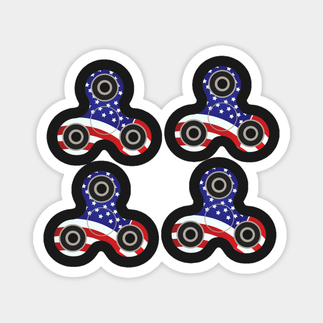 fidget spinner sticker pack US flag Magnet by B0red