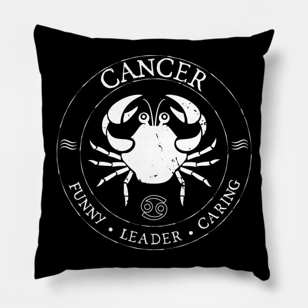 Cancer Zodiac Birthday Star Sign Zodiac Gift Pillow by atomguy