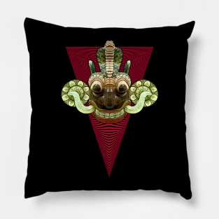 EYECHO Sri Lanka Neon Red Devil Yaka Mask (Yaka, Raaksha) Pillow