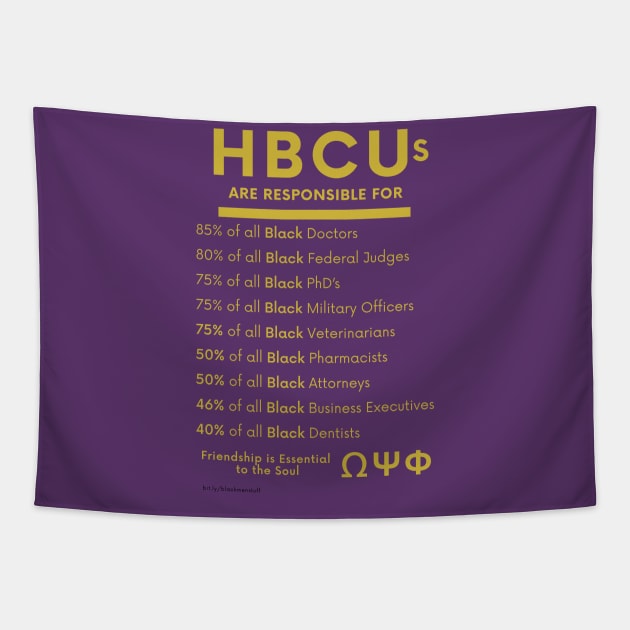 HBCUs are responsible for… DIVINE NINE (OMEGA PSI PHI) Tapestry by BlackMenStuff