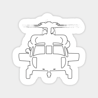 Black Hawk helicopter outline graphic (black) Magnet