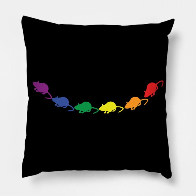 Curve Rat Pride Rainbow Pillow by ellenhenryart