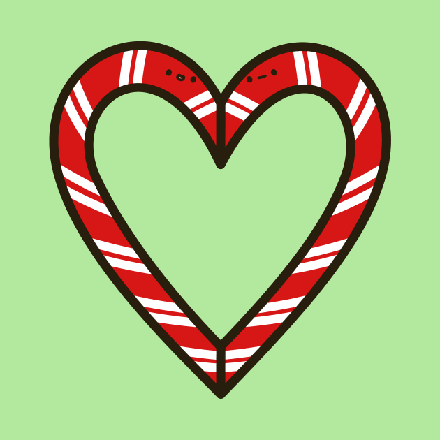 Cute candy cane heart by peppermintpopuk