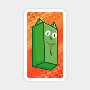 Green Rectangle Cat Magnet