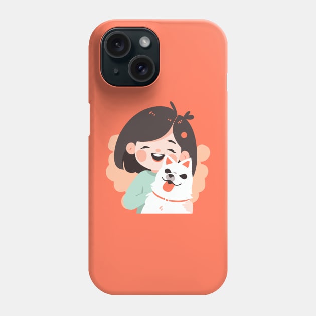 Just a Girl and her dog illustration Phone Case by Sara-Design2